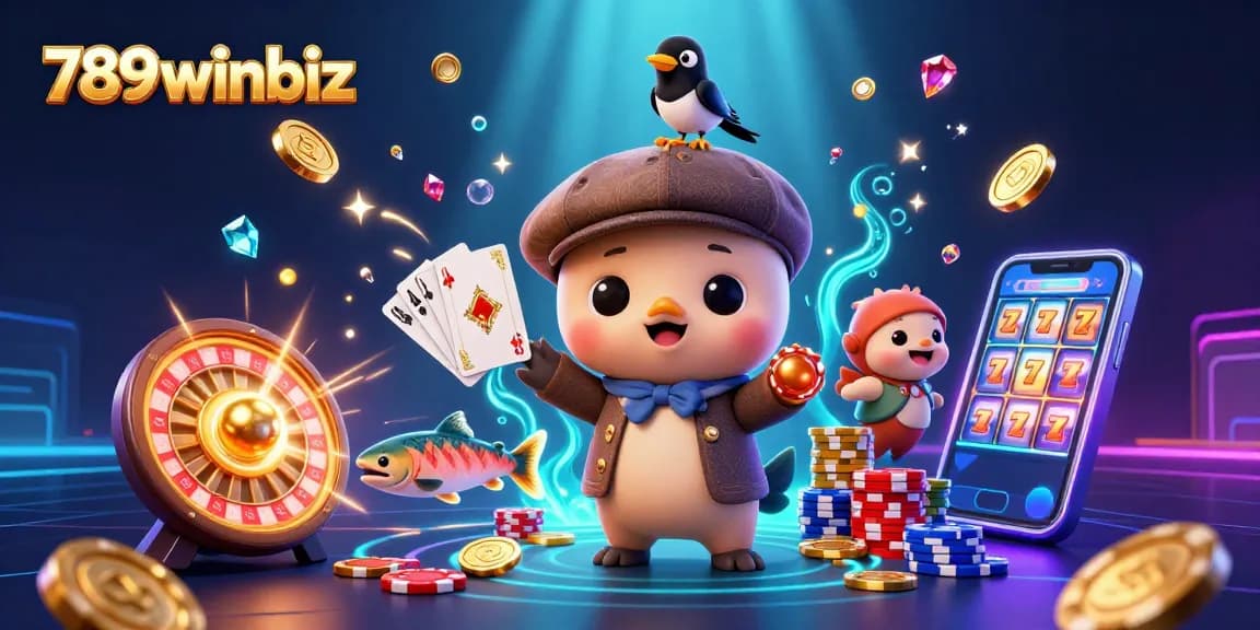 Experience the excitement of slots and jackpots with 789winbiz in this vibrant, detailed 3D illustration.