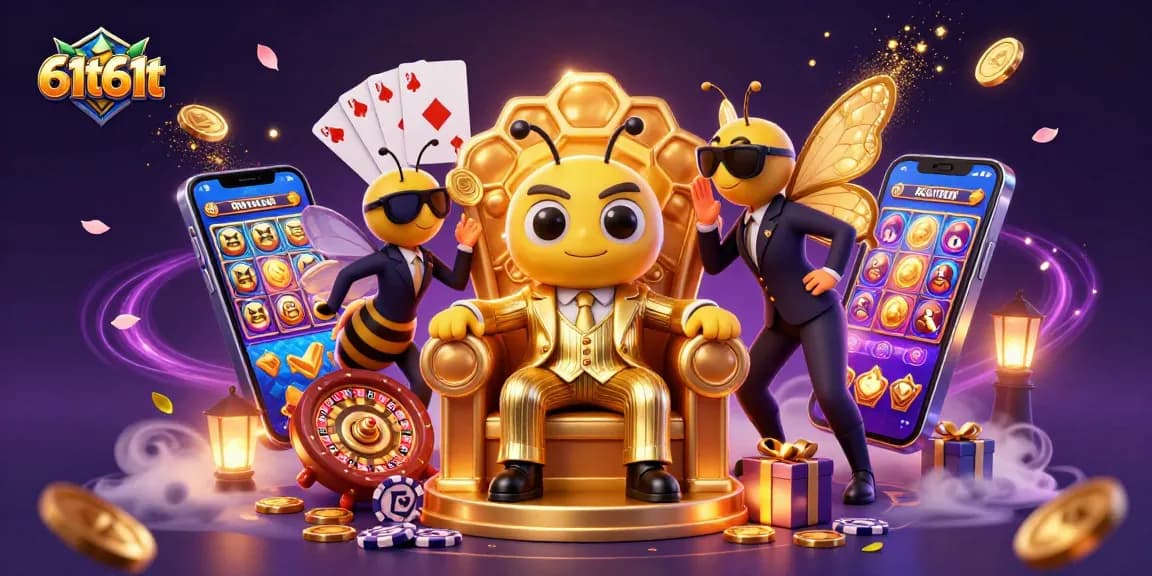 Experience thrilling slots at 61t61t featuring a bumblebee mob boss and rich casino elements.