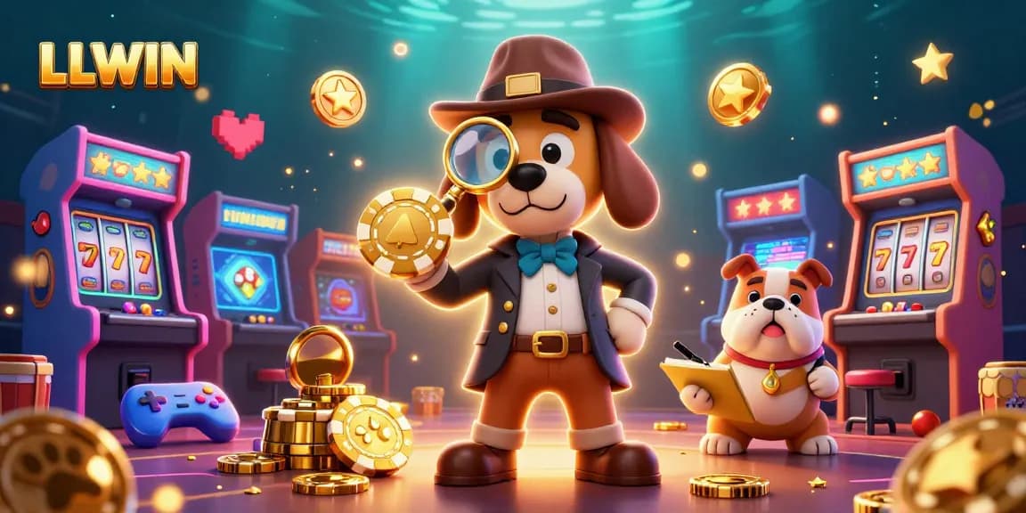 Spin the reels with LLWIN: A thrilling casino adventure featuring poker chips and vibrant game machines.