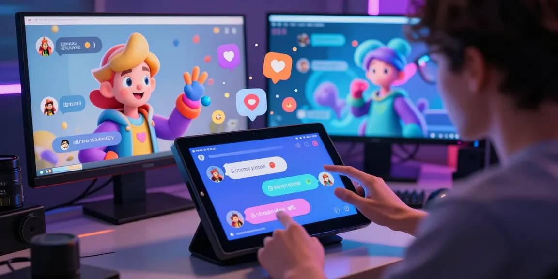 Dynamic NSFW AI chat interaction showcasing engaging character interface and vibrant technology.