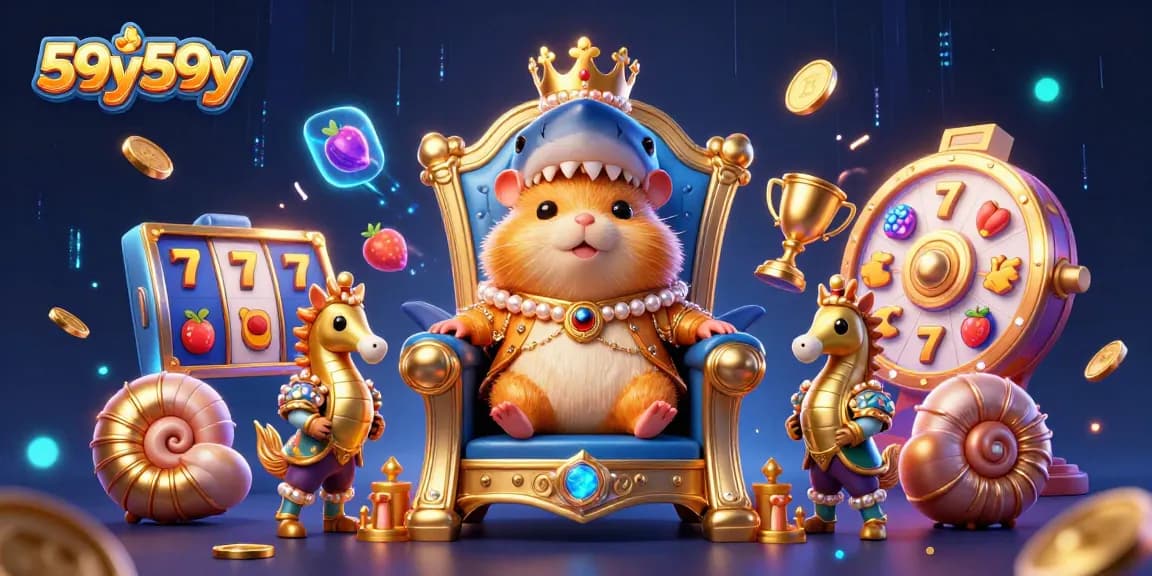 Engage with the 59y59y casino world featuring a golden hamster king and jackpots.