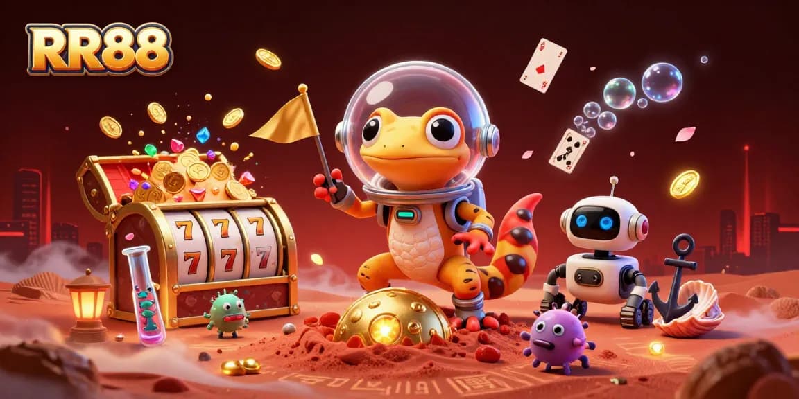 RR88 offers a thrilling casino experience with engaging slot features and vibrant character illustrations.