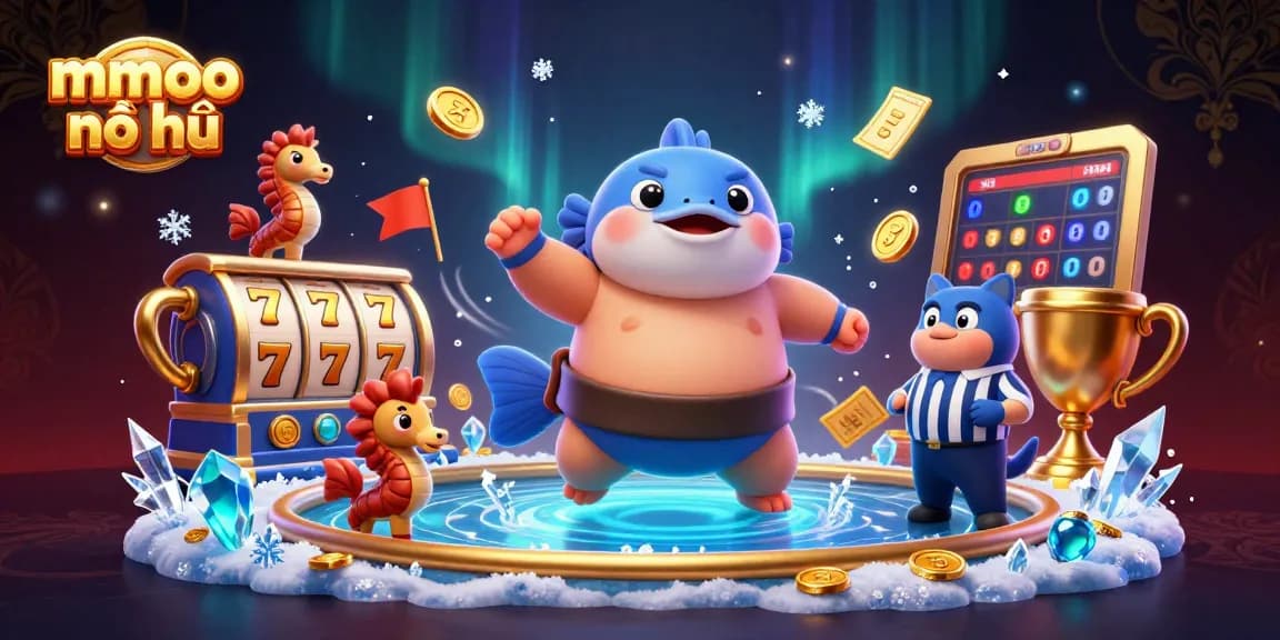 Engage with mmoo nổ hũ in a thrilling 3D casino adventure featuring colorful slot elements.