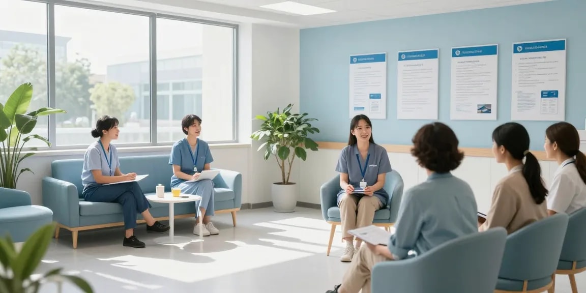Psychiatric assessment in a modern healthcare setting, showcasing compassionate patient care.