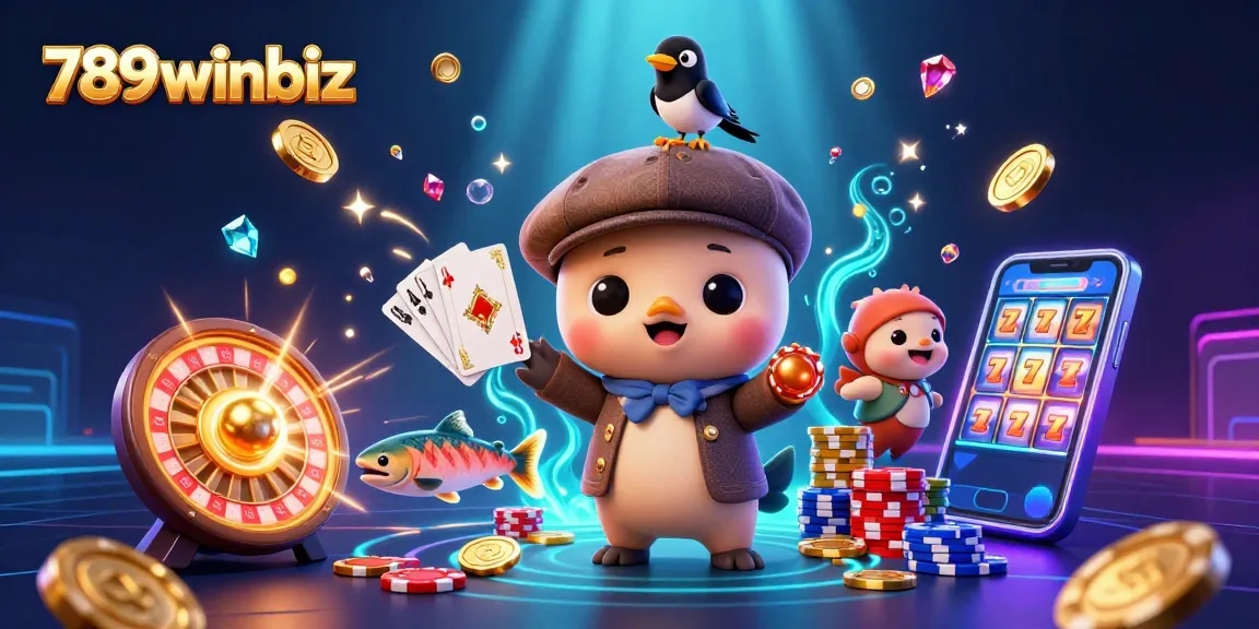 Experience the excitement of slots and jackpots with 789winbiz in this vibrant, detailed 3D illustration.