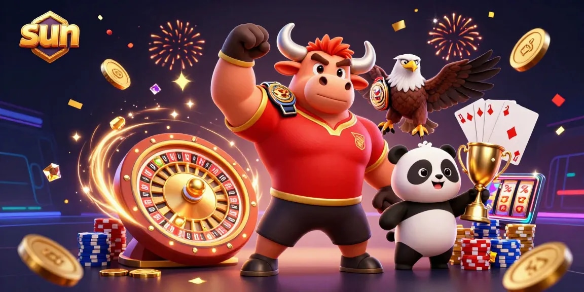 Exciting casino scene featuring the sun-themed characters celebrating amidst gaming elements.