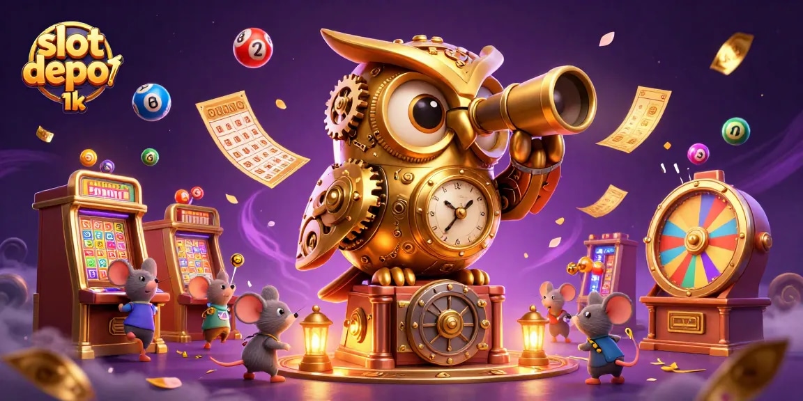 Experience the excitement at slot depo 1k with a dynamic casino scene featuring engaging elements.