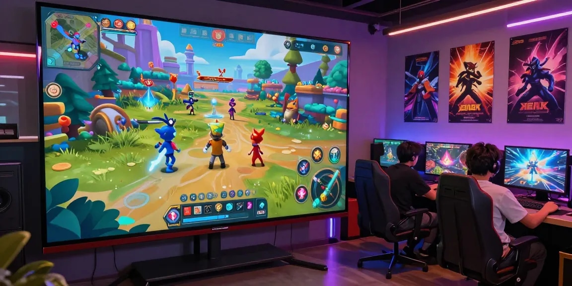 Animated character playing an adult game in a vibrant, interactive gaming environment.