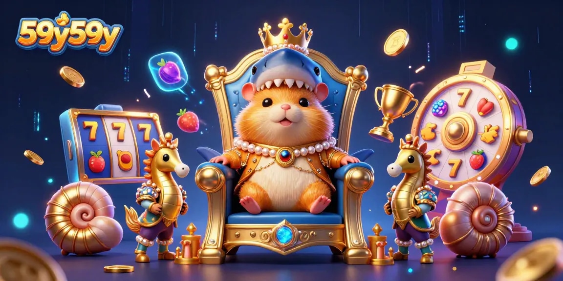 Engage with the 59y59y casino world featuring a golden hamster king and jackpots.