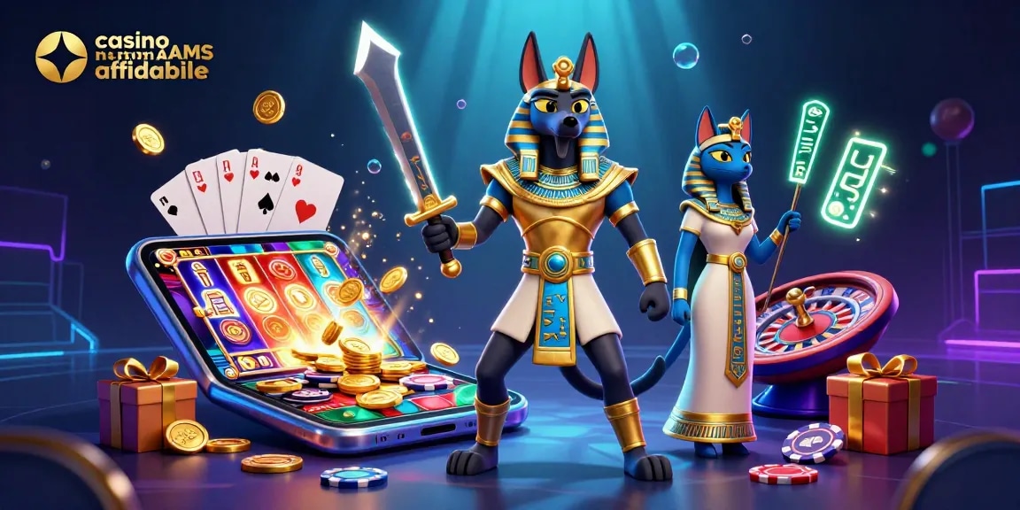 Giocatori si divertono nei casino non AAMS affidabili, esplorando giochi con monete d'oro e offerte straordinarie.