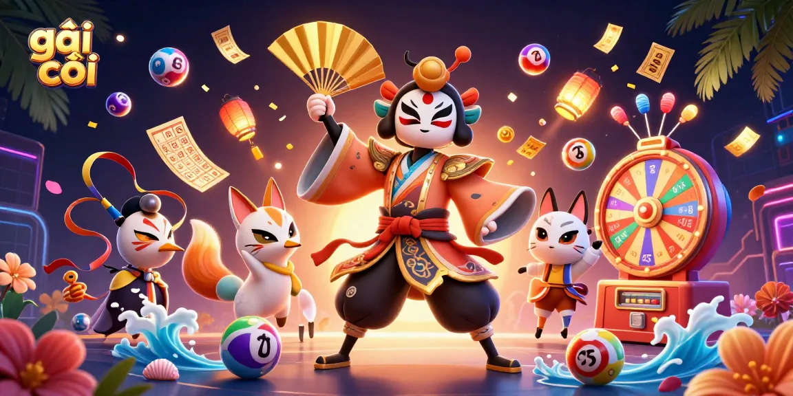 Engage with gái gọi at this vibrant casino scene filled with animated lottery action.