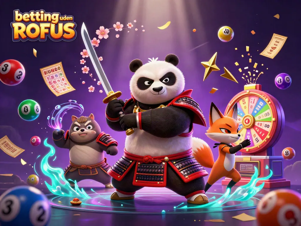 Experience thrilling gaming with betting uden ROFUS in this vibrant 3D cartoon scene.