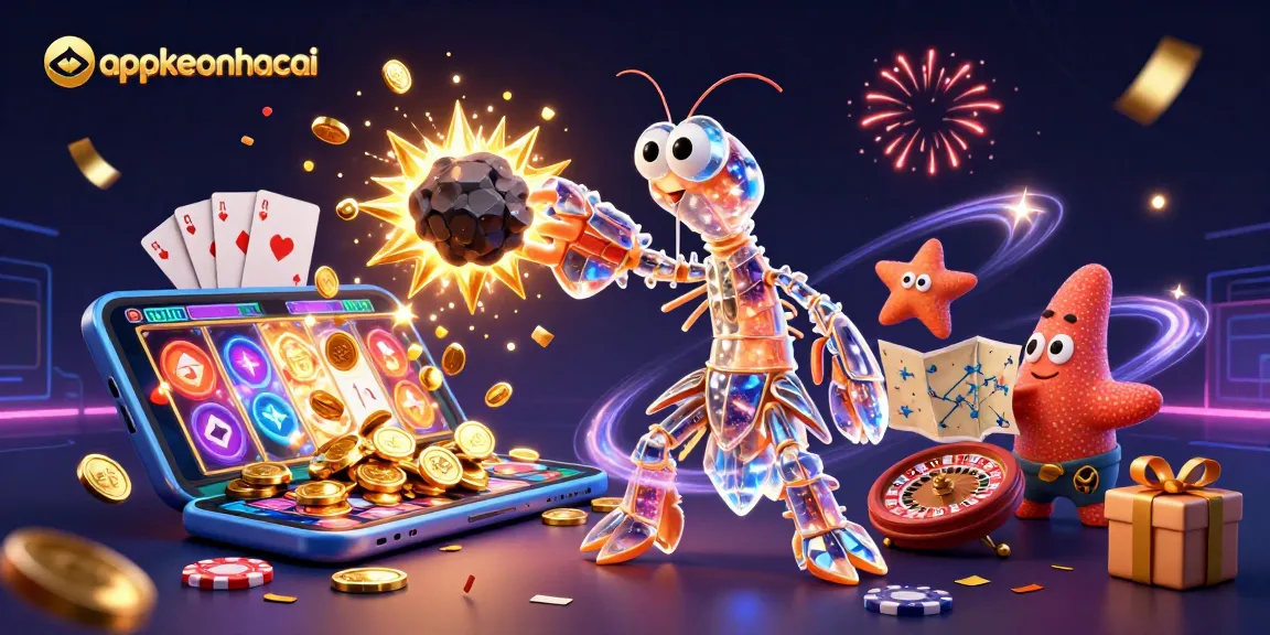 Experience thrilling gameplay at appkeonhacai with ultra-creative gambling illustrations showcasing slot excitement and cosmic themes.