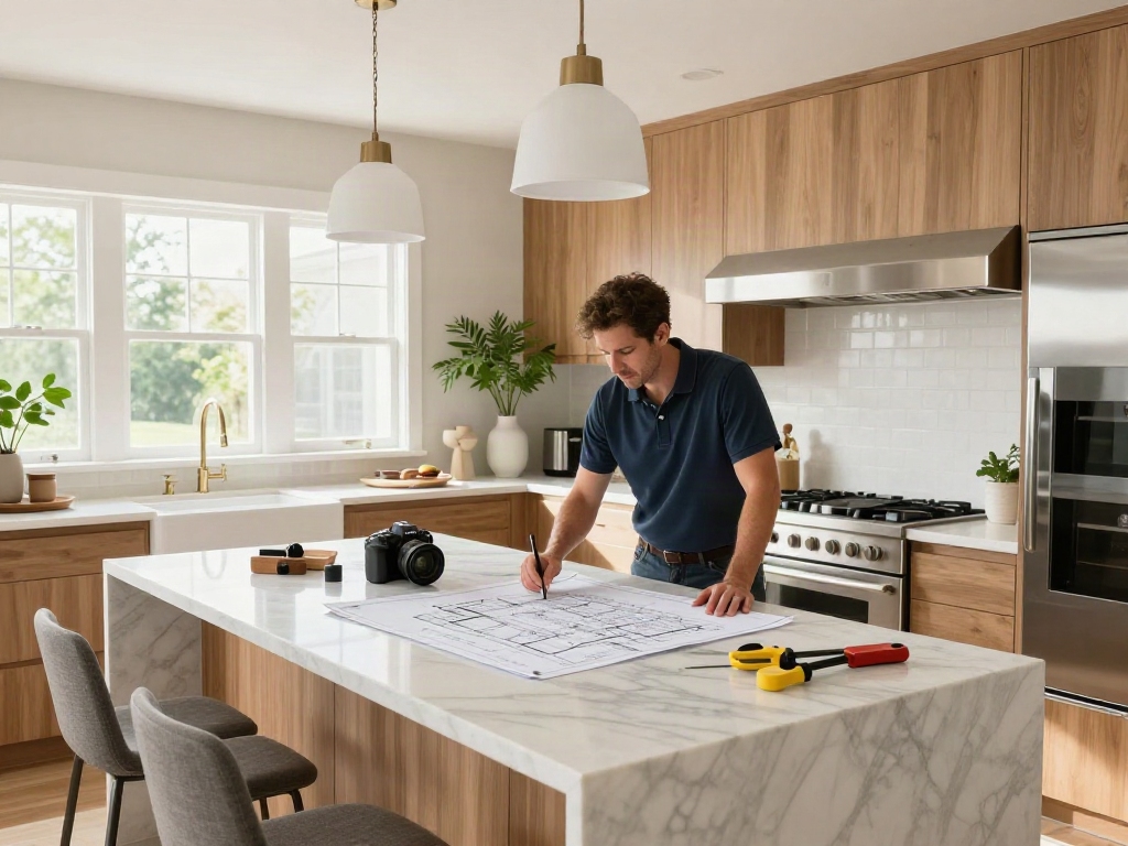 Coconut Grove remodeling project showcasing a modern kitchen renovation with natural light and designer elements.