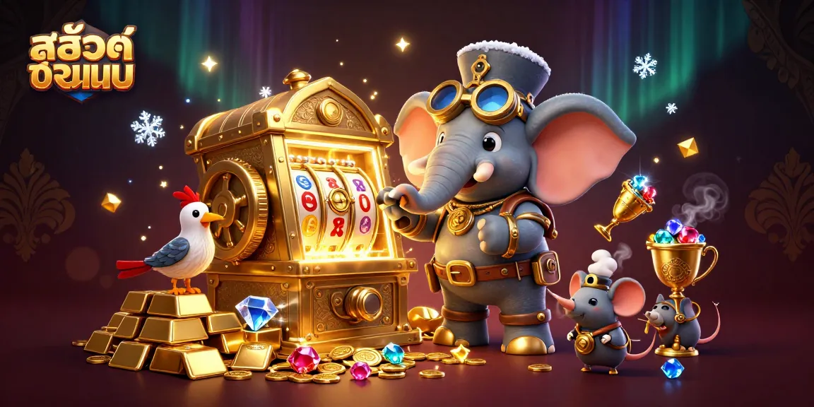 Experience thrilling สล็อตออนไลน์ action with a steampunk elephant engineer at the golden slot machine.