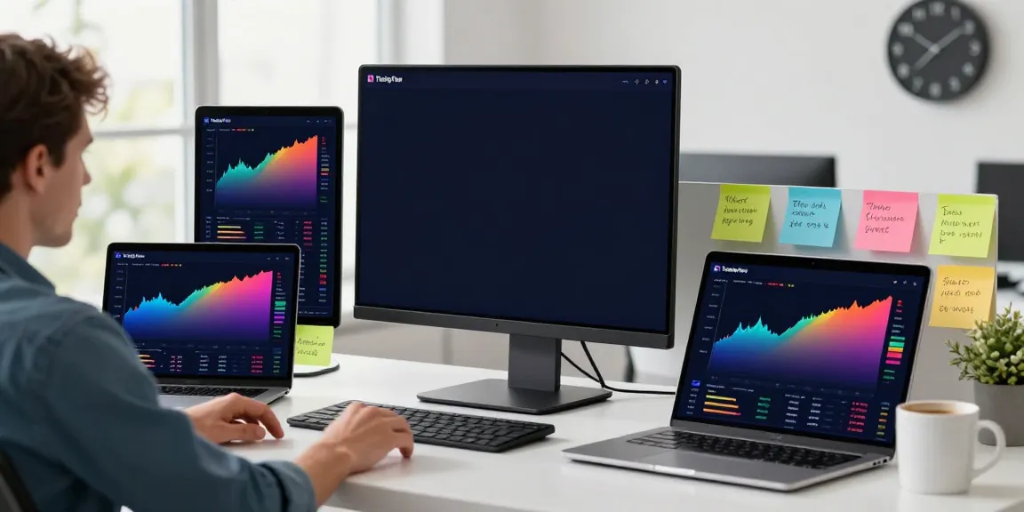 Dynamic trading setup with TradingView charts and analytics for stocks, forex, and crypto.