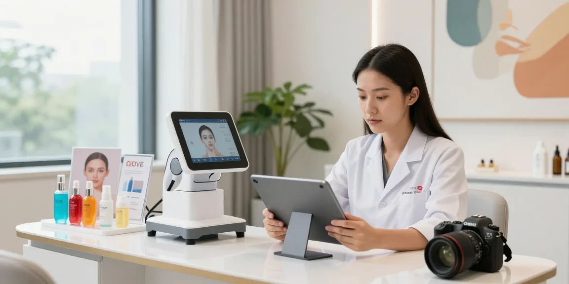 ClinicEvo cheaper than QOVES consultation showcasing personalized beauty analysis in a modern clinic.