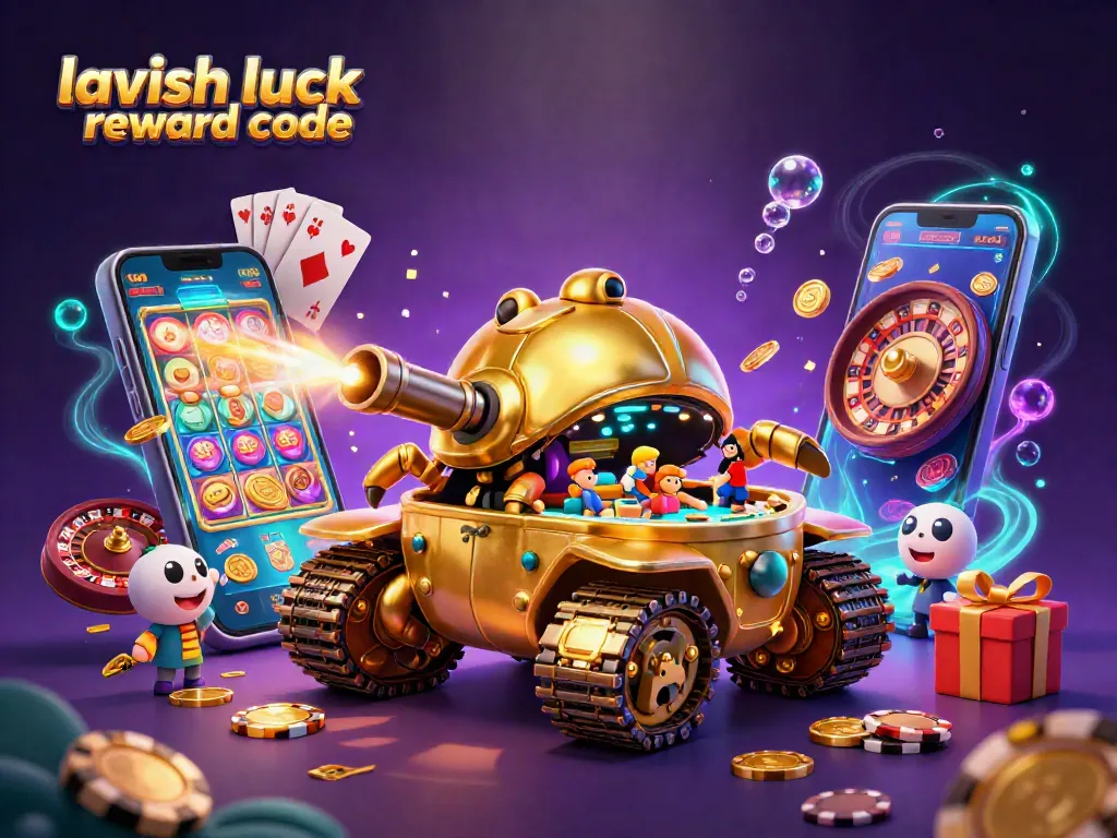 Players celebrating their wins with Lavish Luck reward code in an ultra-detailed 3D casino scene filled with excitement.