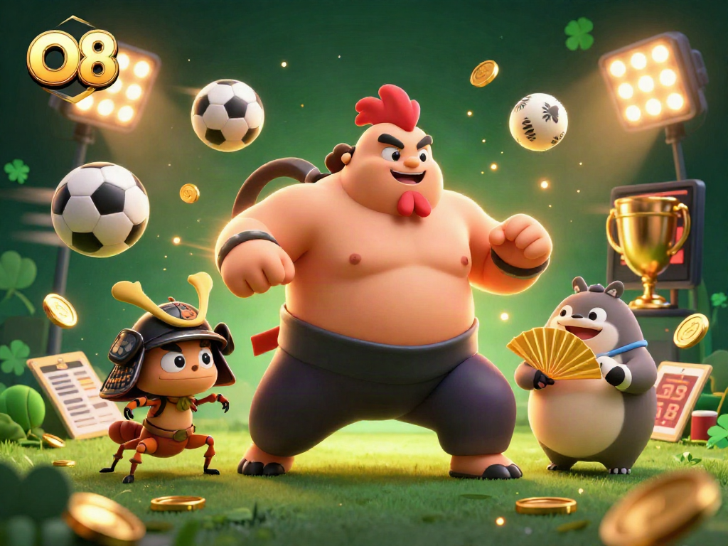 Experience the thrill of O8 sports betting with dynamic 3D characters in action.