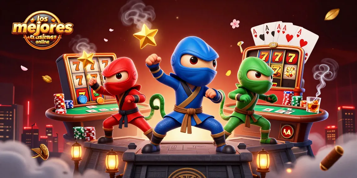 Disfruta de los mejores casinos online mientras juegan los camaleones en una emocionante escena de casino.