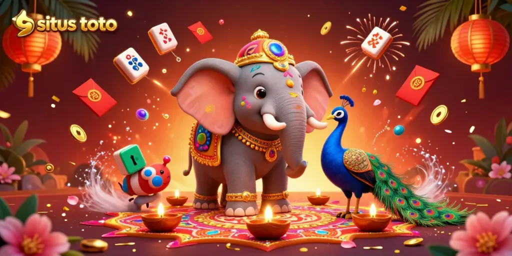 Join the excitement at situs toto with our vibrant casino-themed illustration capturing the spirit of Diwali.