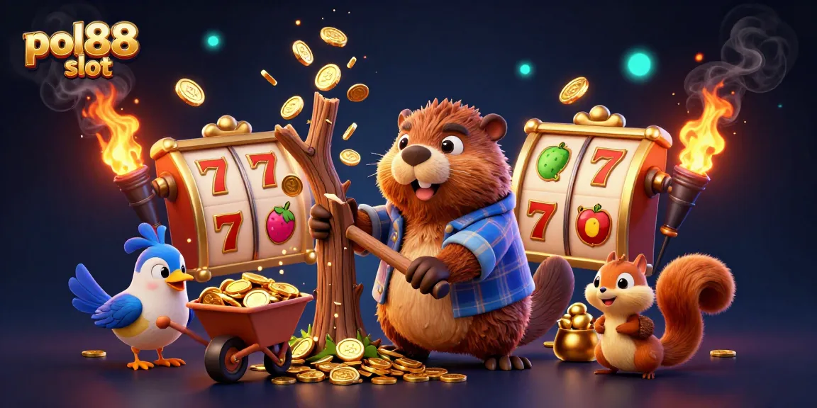 Menghadirkan slot pol88 dengan simbol buah dan jackpot emas, pemotong kayu beaver mengumpulkan koin