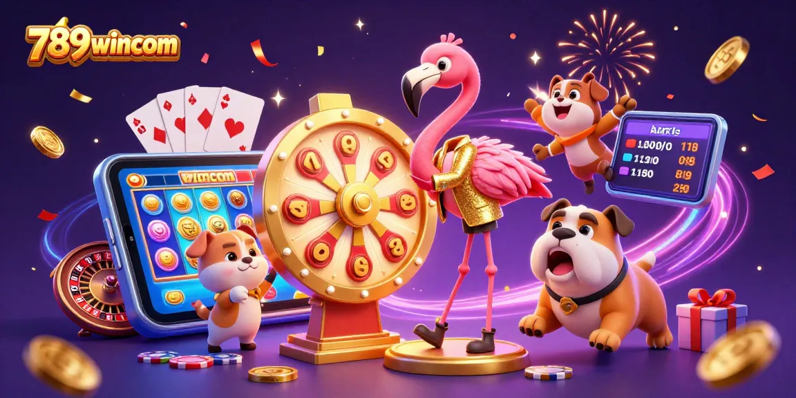 Engage with thrilling games at 789wincom with a vibrant scene featuring casino excitement.