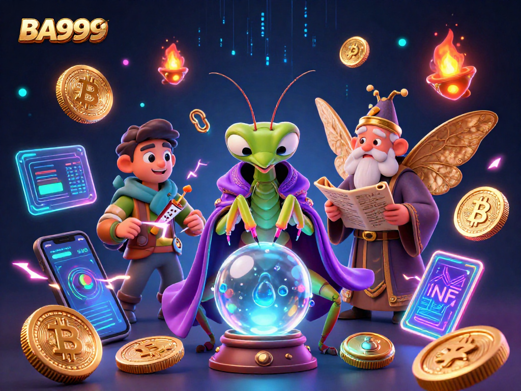 Engage with BA999's vibrant gaming world featuring unique characters and dynamic crypto elements.