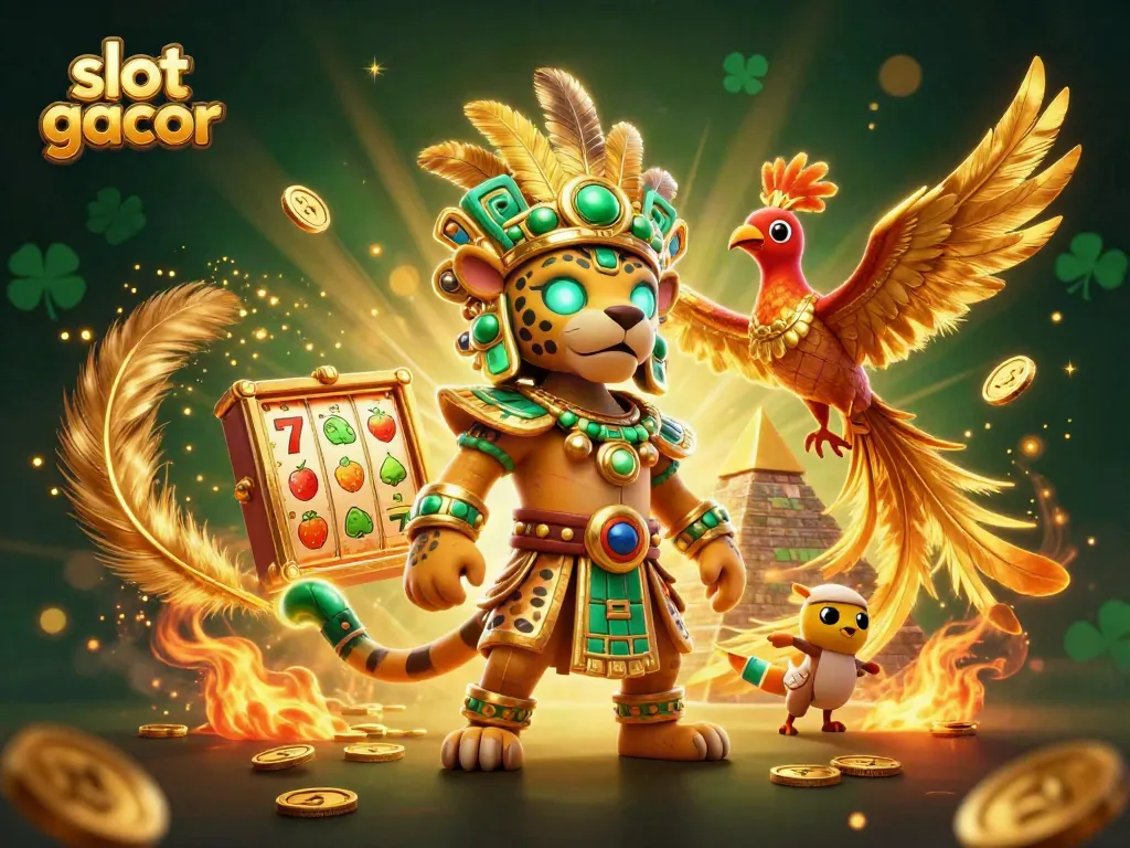 Experience the thrill of slot gacor in this vibrant 3D illustration featuring dynamic characters and elements.