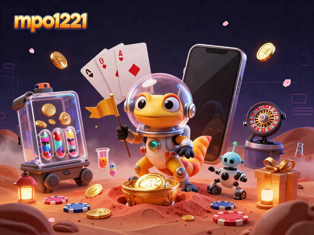 Experience the excitement of mpo1221 as a Martian gecko discovers a hidden golden casino!
