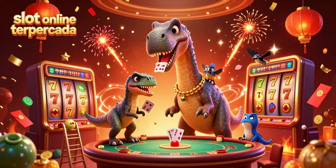 Experience thrilling wins at slot online terpercaya with vibrant casino elements and animated characters.