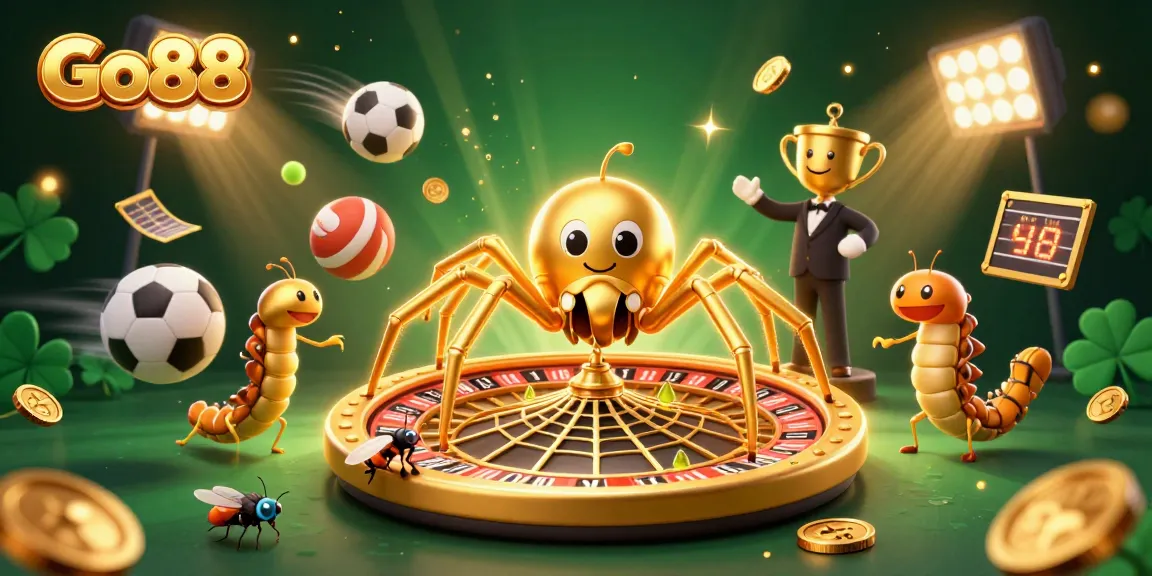 Engage with Go88's gaming experience featuring a golden spider and live betting dynamics.