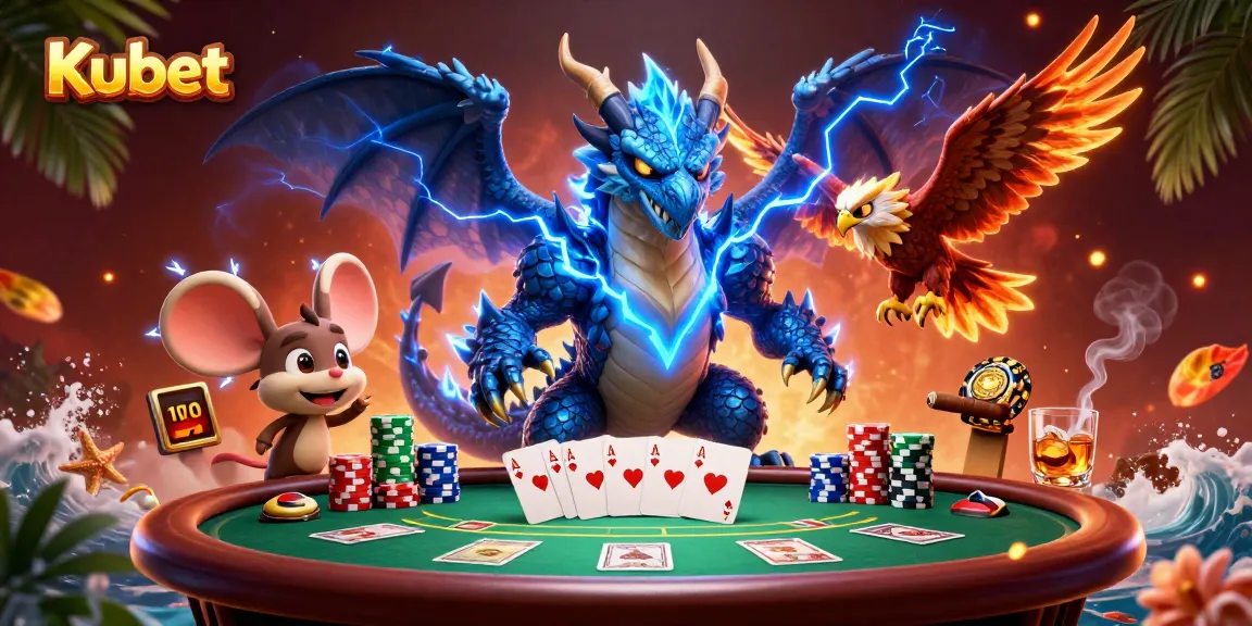 Experience thrilling betting with Kubet's electric tournament atmosphere featuring dragons and poker elements.