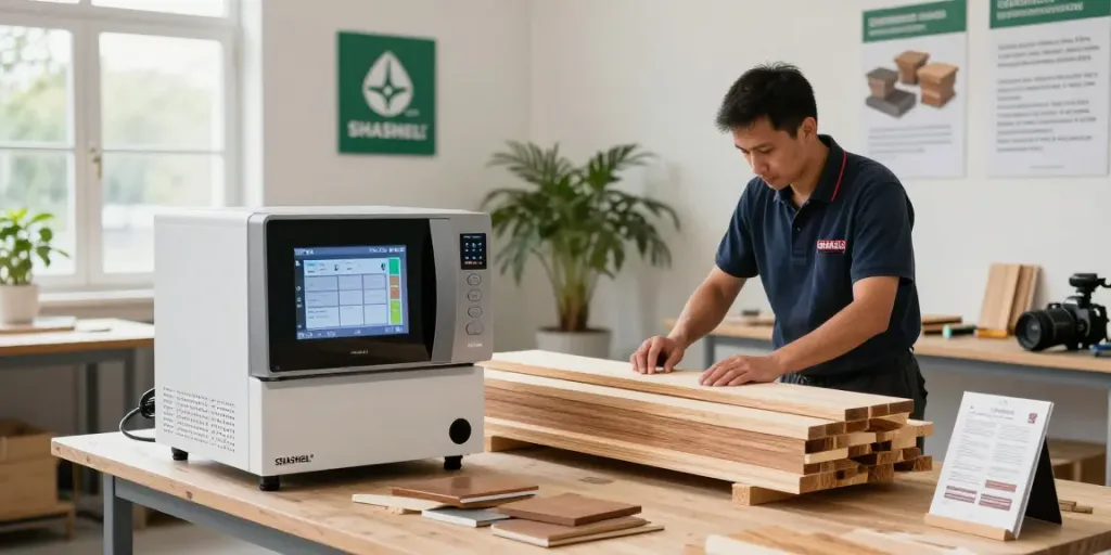SHASHEL® microwave technology in a wood treatment workshop, focusing on quick insect elimination.