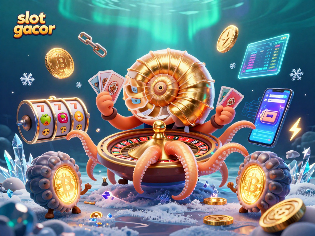 Experience thrilling gameplay with slot gacor featuring vibrant characters and glowing crypto elements.