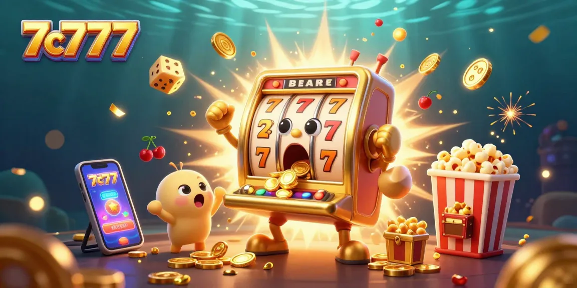Win big with the 7c777 gold slot machine jackpot explosion in a vibrant casino scene.