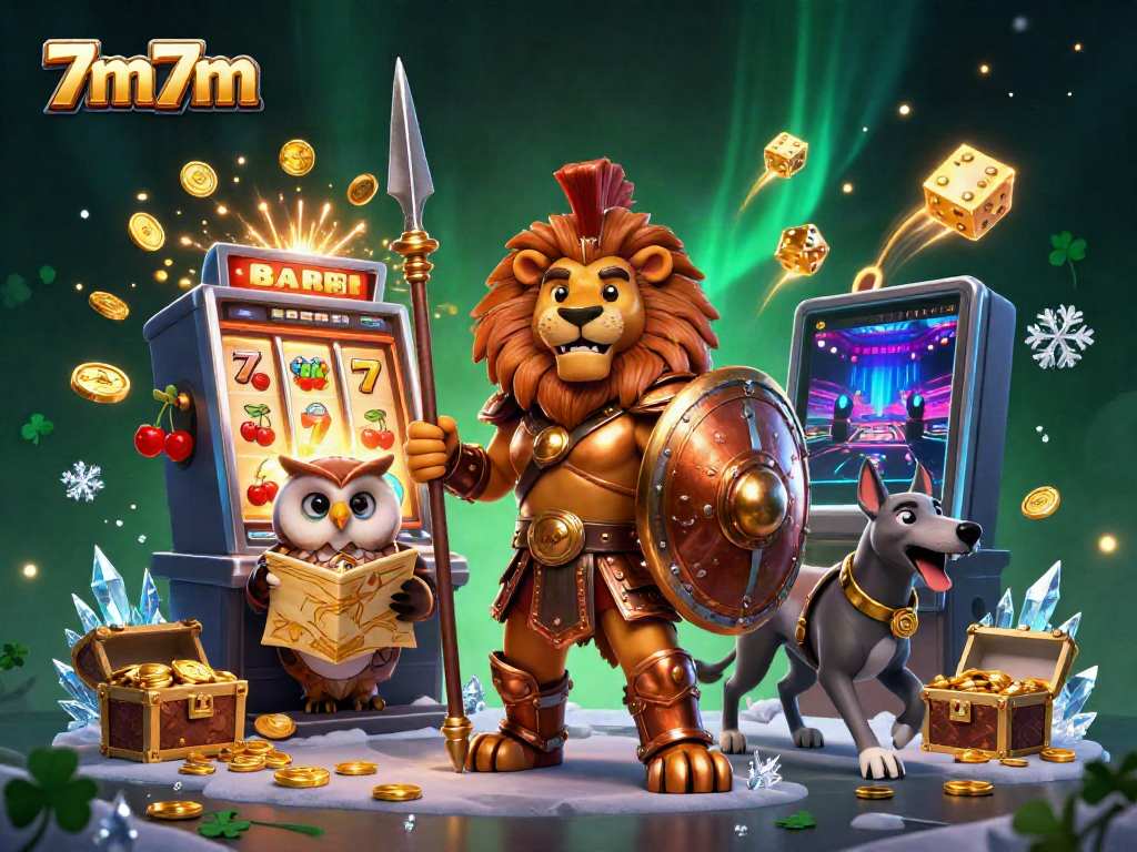 Experience the thrilling action of 7m7m Casino with vibrant characters and dynamic game elements.