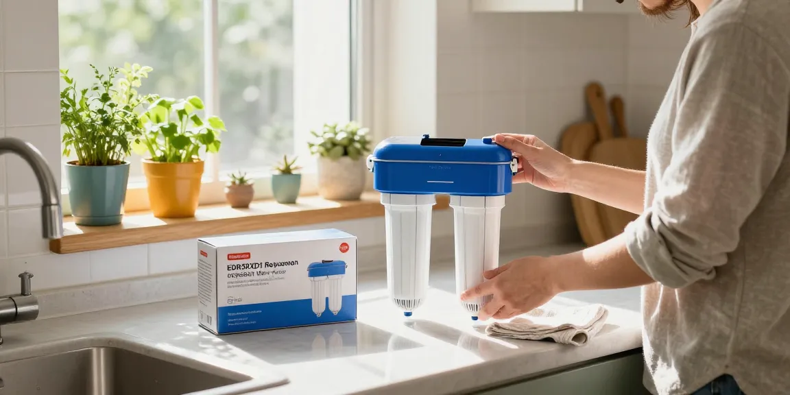 Maxblue EDR3RXD1 Replacement for 4396841 being installed in a bright kitchen.