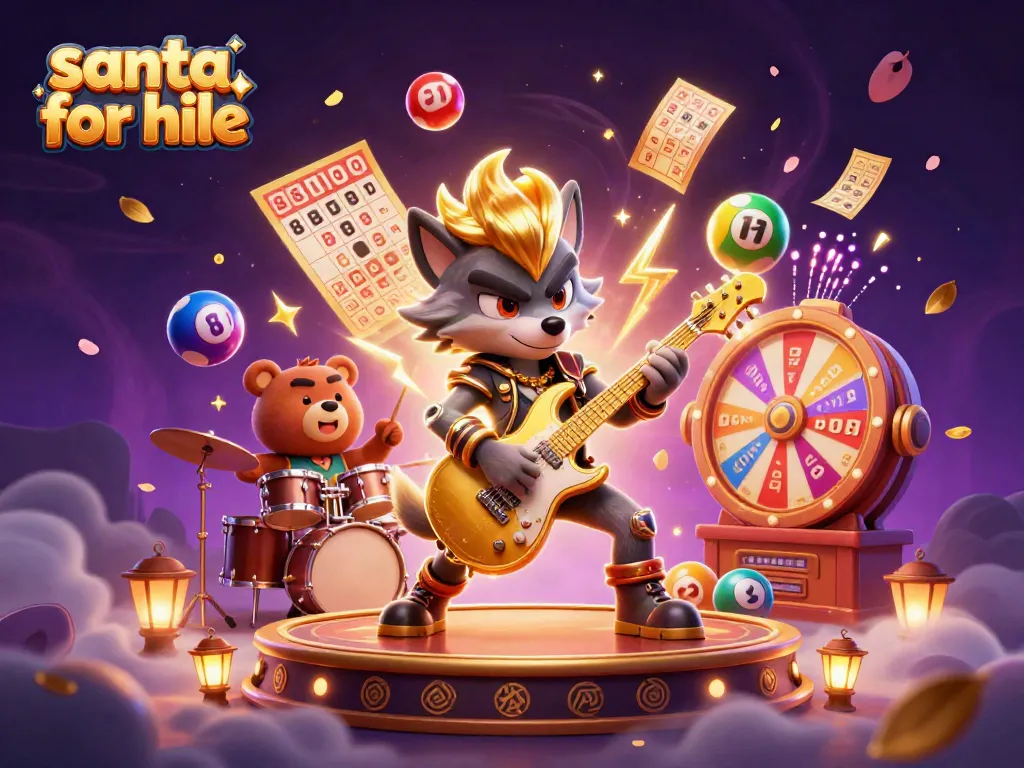 Engage with Santa for hire as a vibrant character in a lively casino scene, showcasing festive energy and excitement.