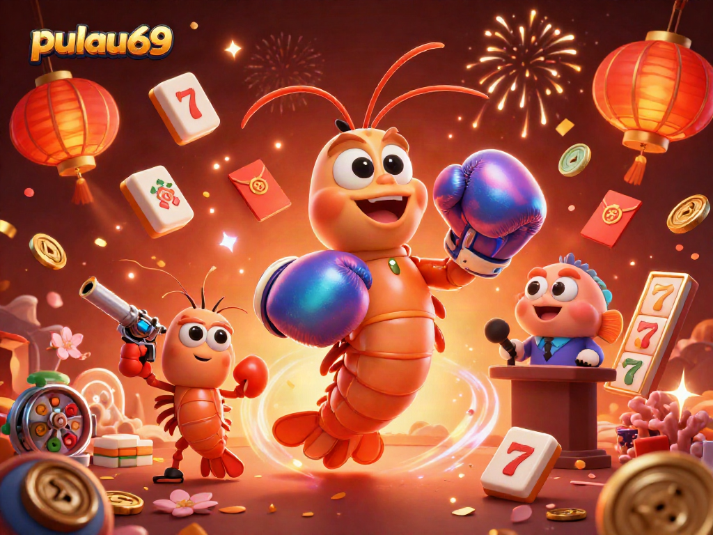 Engage in thrilling gameplay with pulau69 while surrounded by vibrant casino elements and characters.