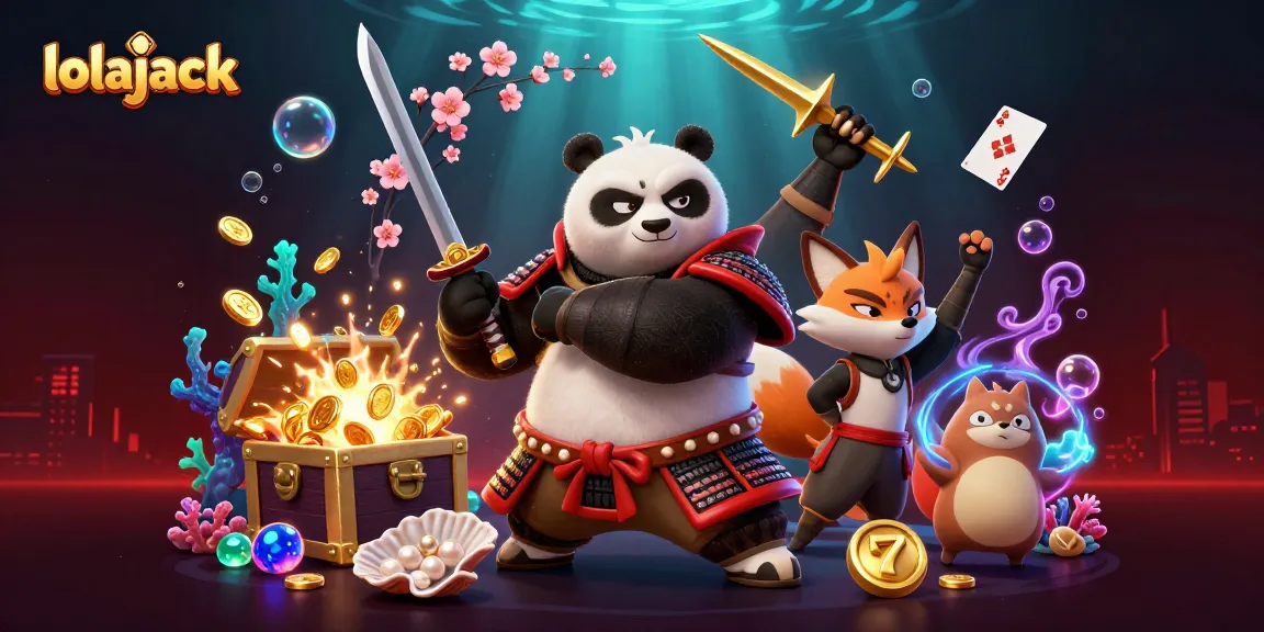 Spin into action with lolajack as the samurai panda battles for fortune amidst explosive treasures and vibrant gaming elements.