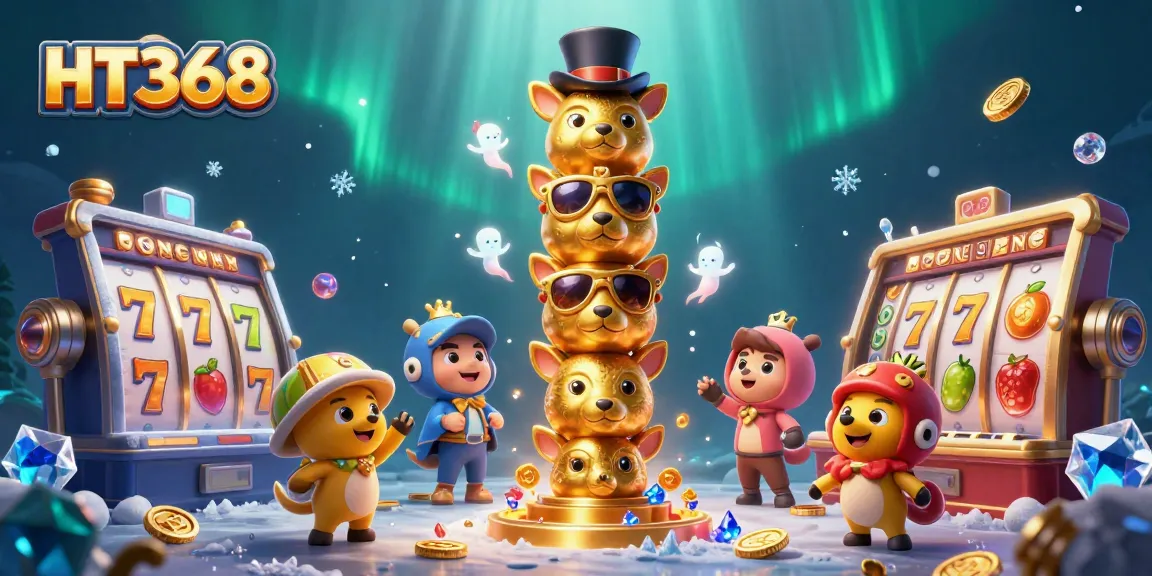Play immersive casino games with HT368's vibrant 3D slot reels and totem elements.