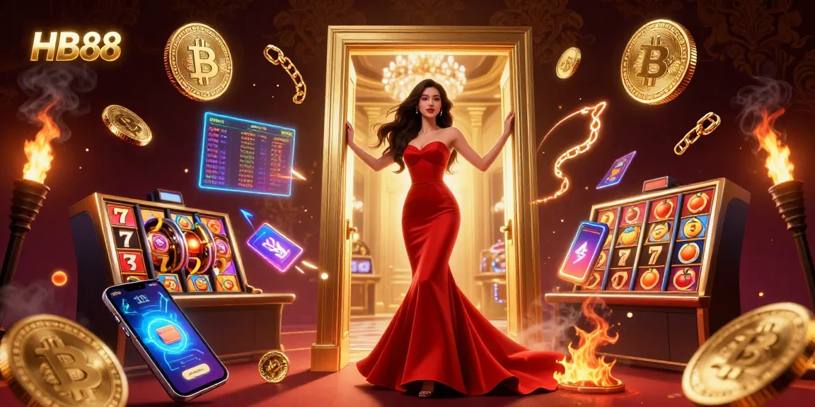Experience thrilling gaming moments with HB88 in a vibrant, luxurious casino setting.