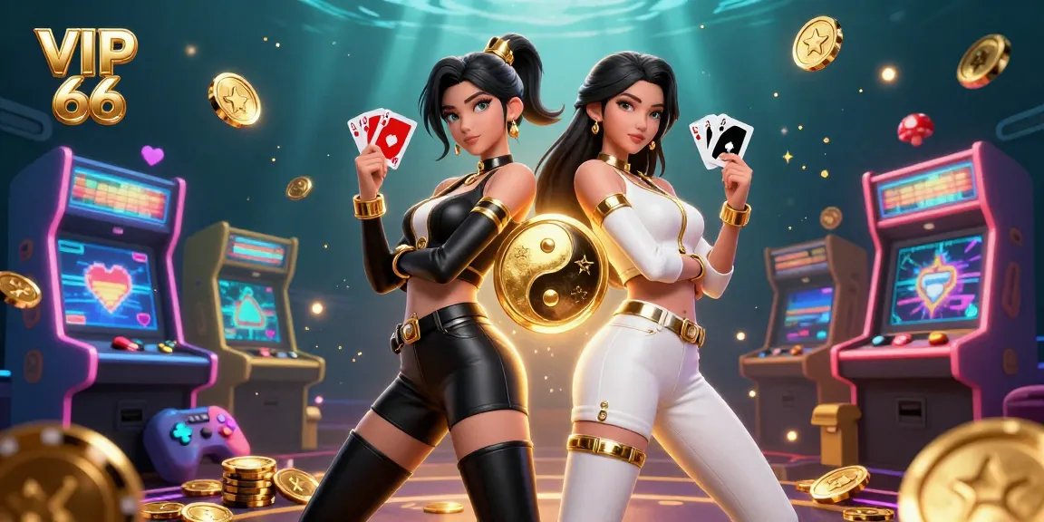 Experience thrilling gaming action with VIP 66's vibrant casino scene featuring stunning women and dynamic elements.