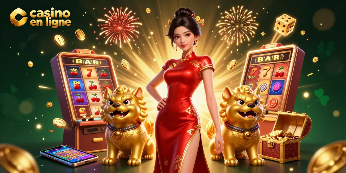 Engagez-vous au casino en ligne avec une femme glamour au milieu d'une scène de jackpot 3D vibrante.