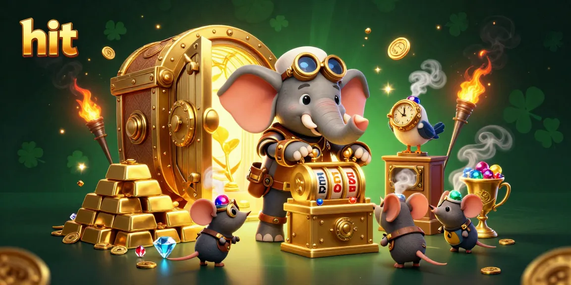 Spin the golden slot machine for hit wins amid sparkling treasures in this vibrant 3D illustration.