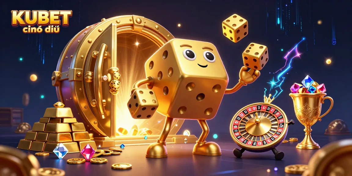 Engage in vibrant gaming with KUBET chính thức, featuring a lively 3D cartoon casino scene.