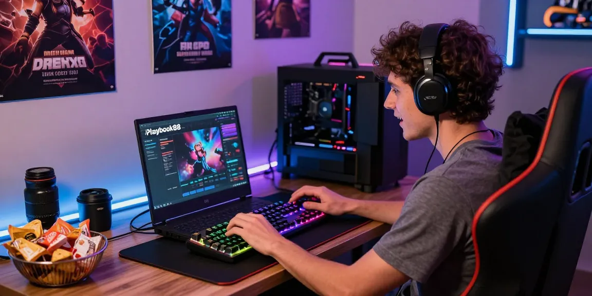Engaging Playbook88 online gaming experience with vibrant setup and accessories